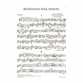 Bartok, Bela - Roumanian Folk Dances Sz 68 for Violin and Piano - Boosey & Hawkes Edition