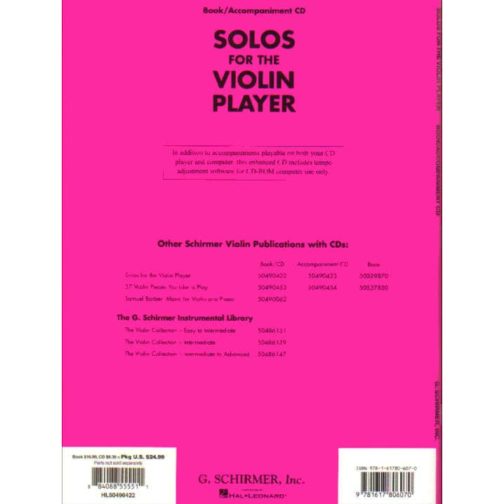 Solos for the Violin Player - Violin and Piano - edited by Josef Gingold - G Schirmer Edition