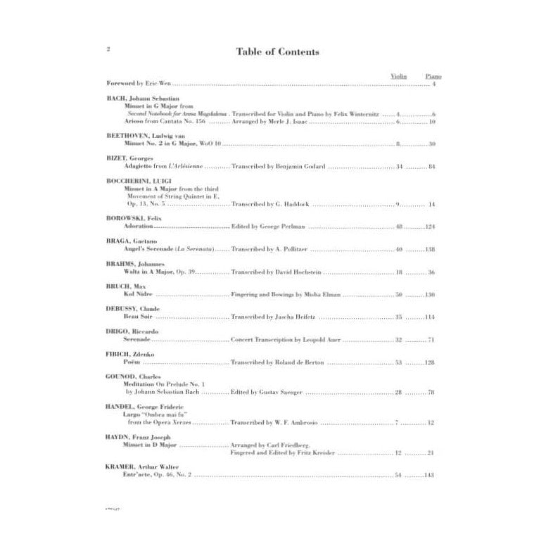 Solos for Violin: 34 Solos for Violin and Piano - edited by Eric Wen - Carl Fischer Edition