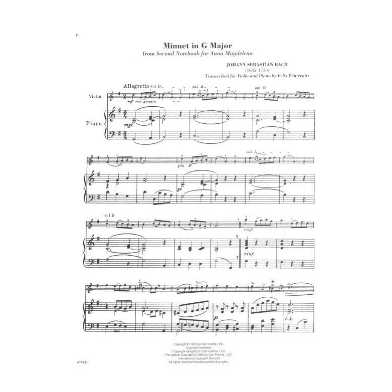 Solos for Violin: 34 Solos for Violin and Piano - edited by Eric Wen - Carl Fischer Edition