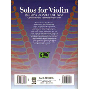 Solos for Violin: 34 Solos for Violin and Piano - edited by Eric Wen - Carl Fischer Edition