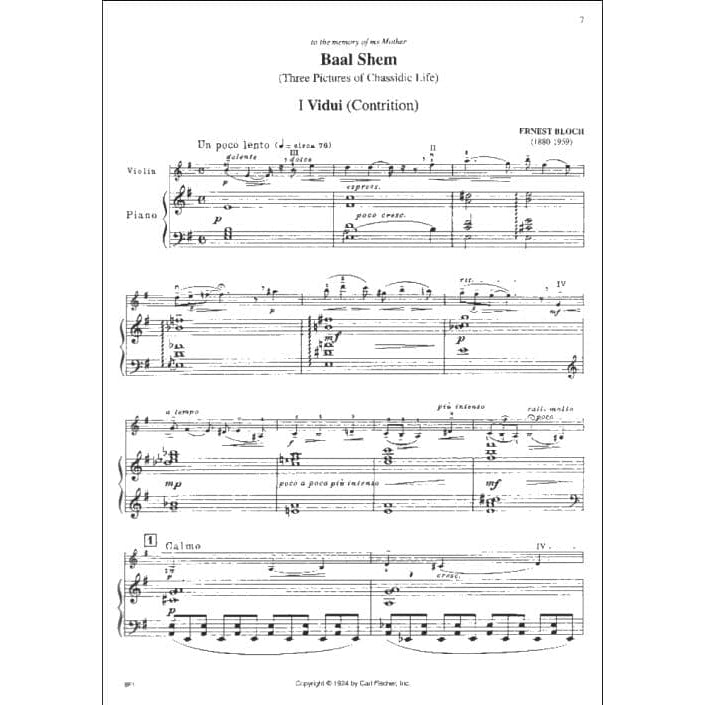 Hebrew Melodies for Violin and Piano - edited by Eric Wen - published by Carl Fischer