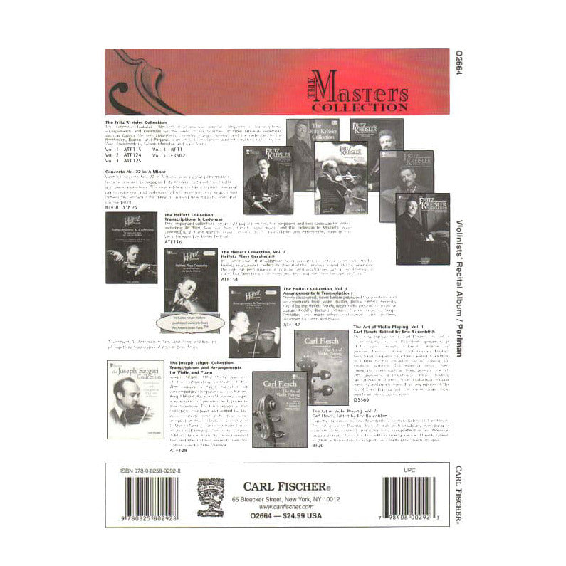 Violinist's First Solo Album, Volume 2 - Violin and Piano - edited by George Perlman - Carl Fischer