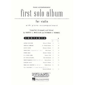 First Solo Album for Violin - Violin and Piano - arranged and edited by Harvey Whistler - Rubank