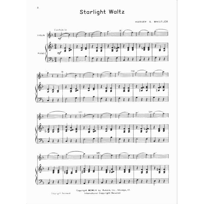 First Solo Album for Violin - Violin and Piano - arranged and edited by Harvey Whistler - Rubank