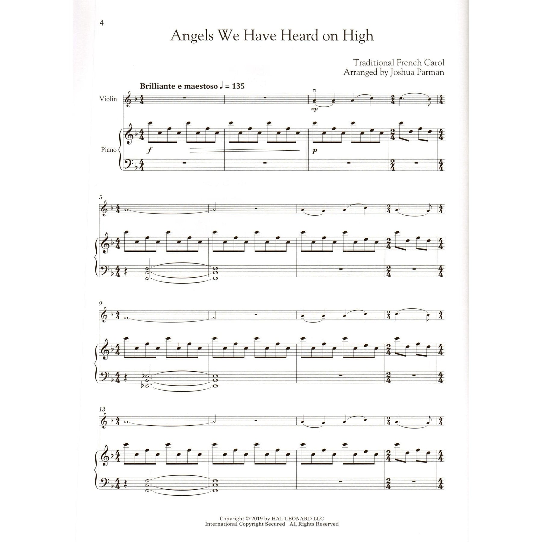 Favorite Christmas Carols - Violin and Piano - Book/Online Audio - Hal Leonard Edition