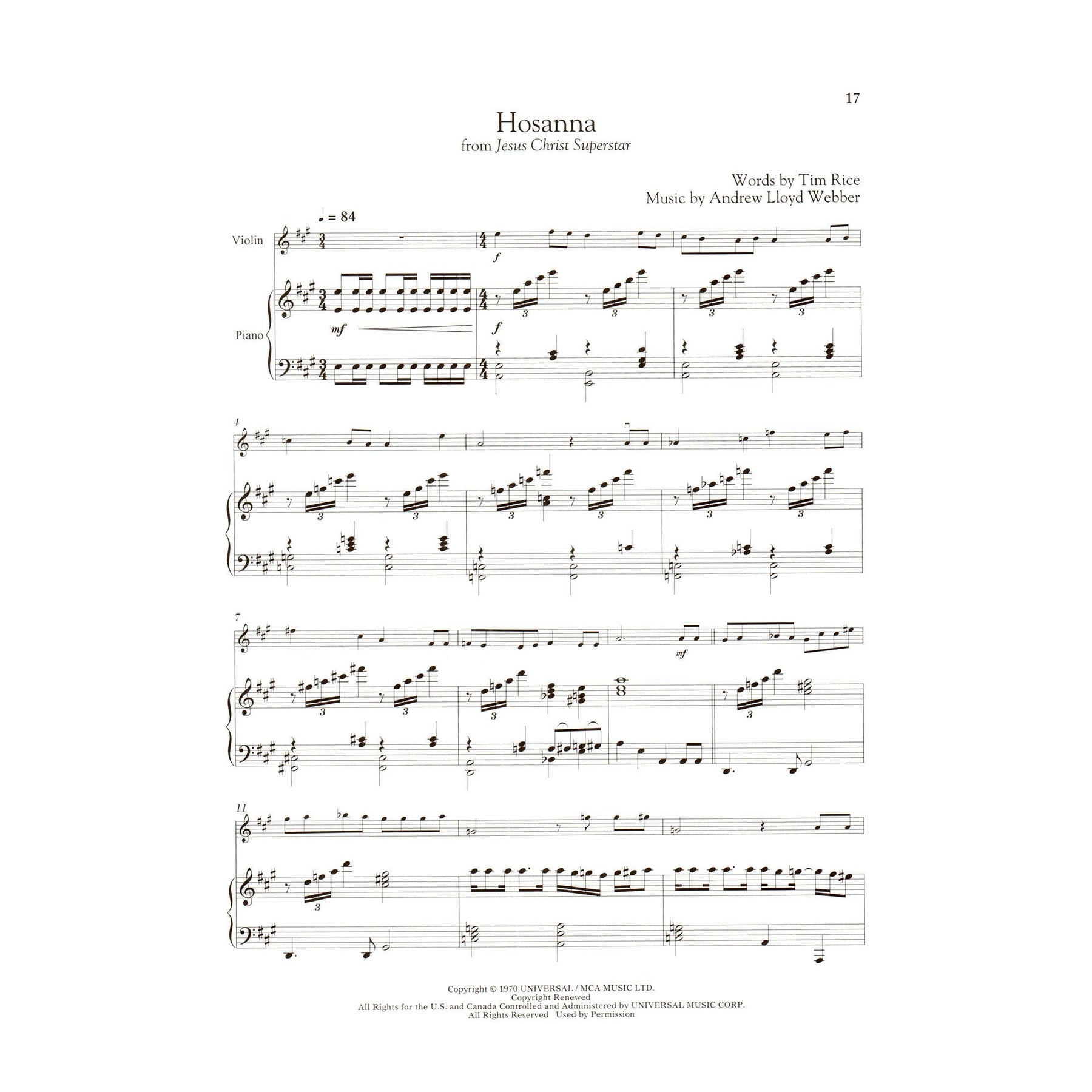 Andrew Lloyd Webber for Classical Players - Violin and Piano - with Online Audio Accompaniment/Sheet Music - Hal Leonard