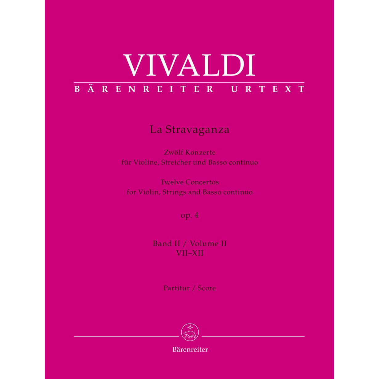 Vivaldi, Antonio - La Stravaganza Vol 2, 7-12 - Op 4 - for Violin and Piano - Barenreiter URTEXT