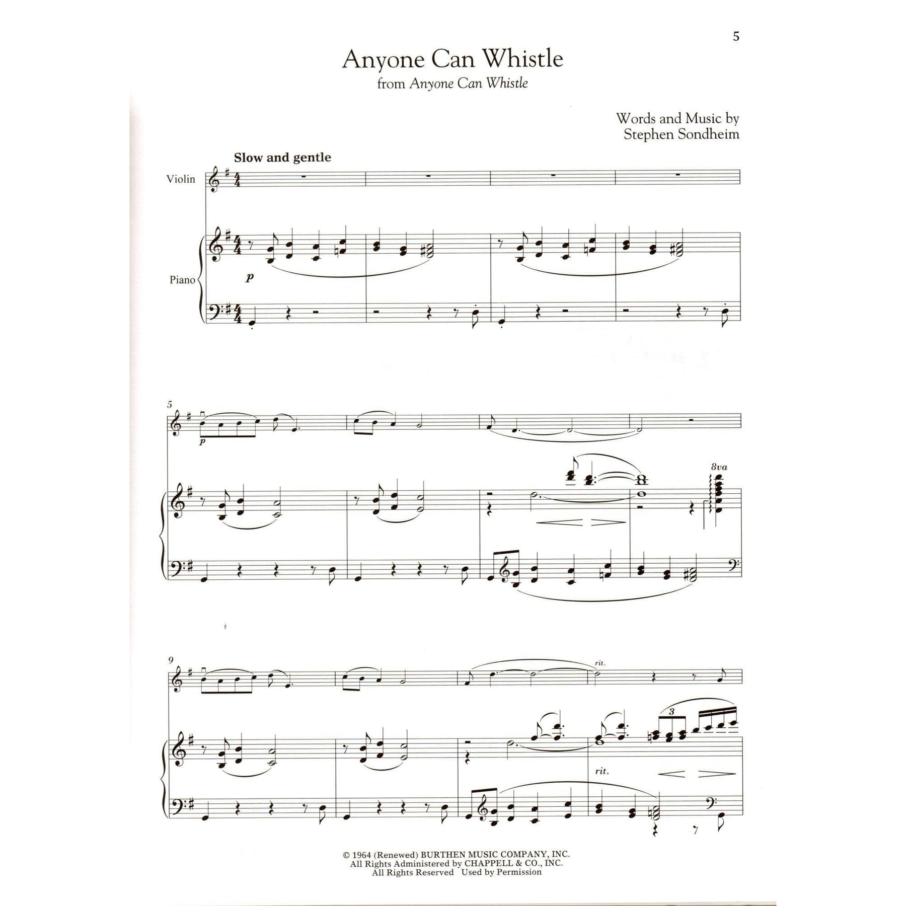 Sondheim for Classical Players - Violin and Piano - with Online Audio Accompaniment/Sheet Music - Hal Leonard