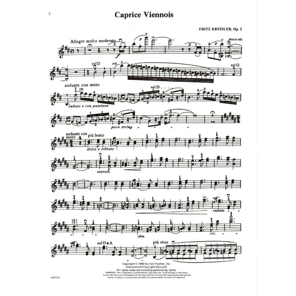 Kreisler, Fritz - The Fritz Kreisler Collection, Volume 1 - for Violin and Piano - Carl Fischer