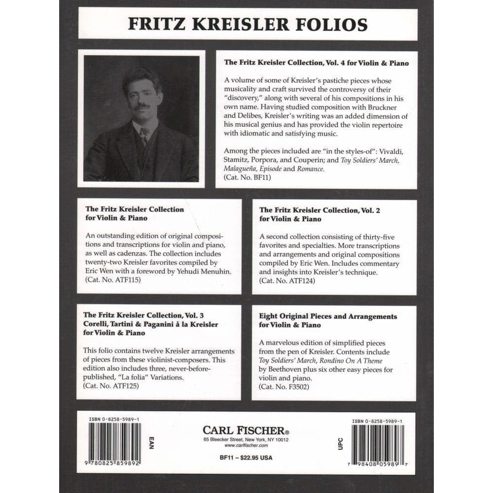 The Fritz Kreisler Collection, Volume 4 - Violin and Piano - edited by Eric Wen - Carl Fischer Edition