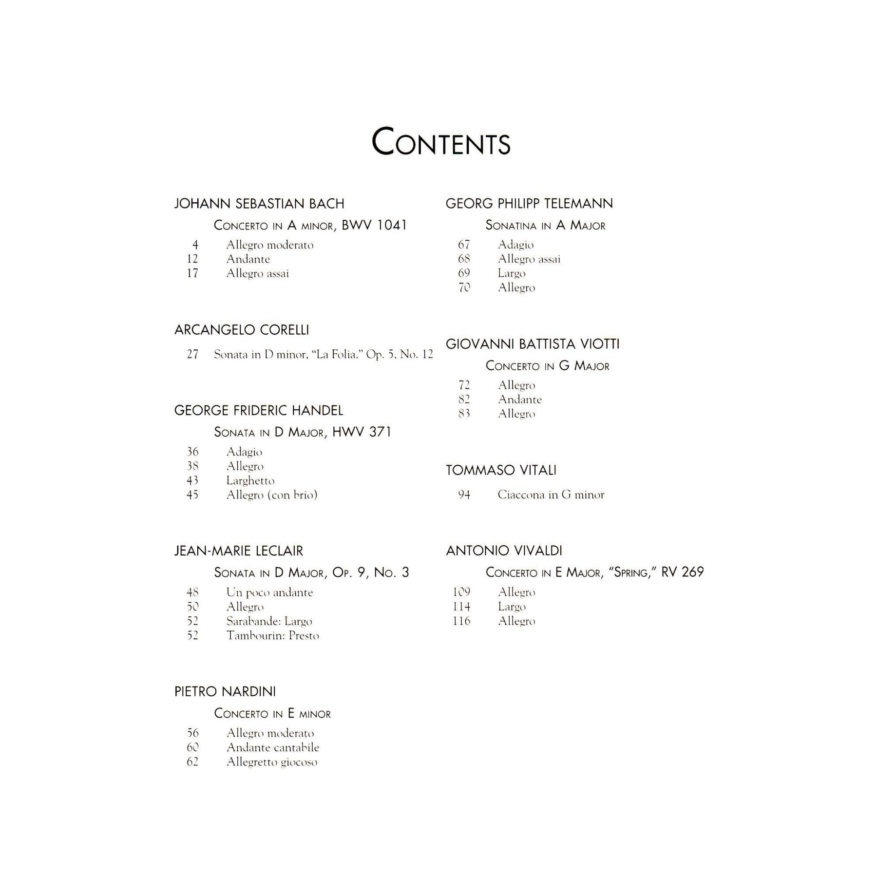 The Baroque Violin Collection - 9 Pieces by 9 Composers - for Violin and Piano - G. Schirmer
