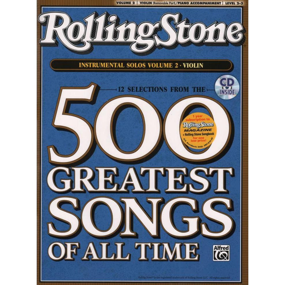 Rolling Stone: 500 Greatest Songs of All Time, Volume 2 - Violin and Piano - Book/CD - arranged by Galliford, Neuburg and Edmondson - Alfred Music