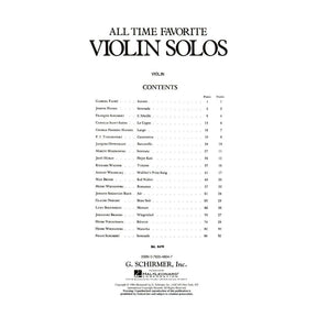All Time Favorite Violin Solos - Violin and Piano - G Schirmer Edition (Hal Leonard)