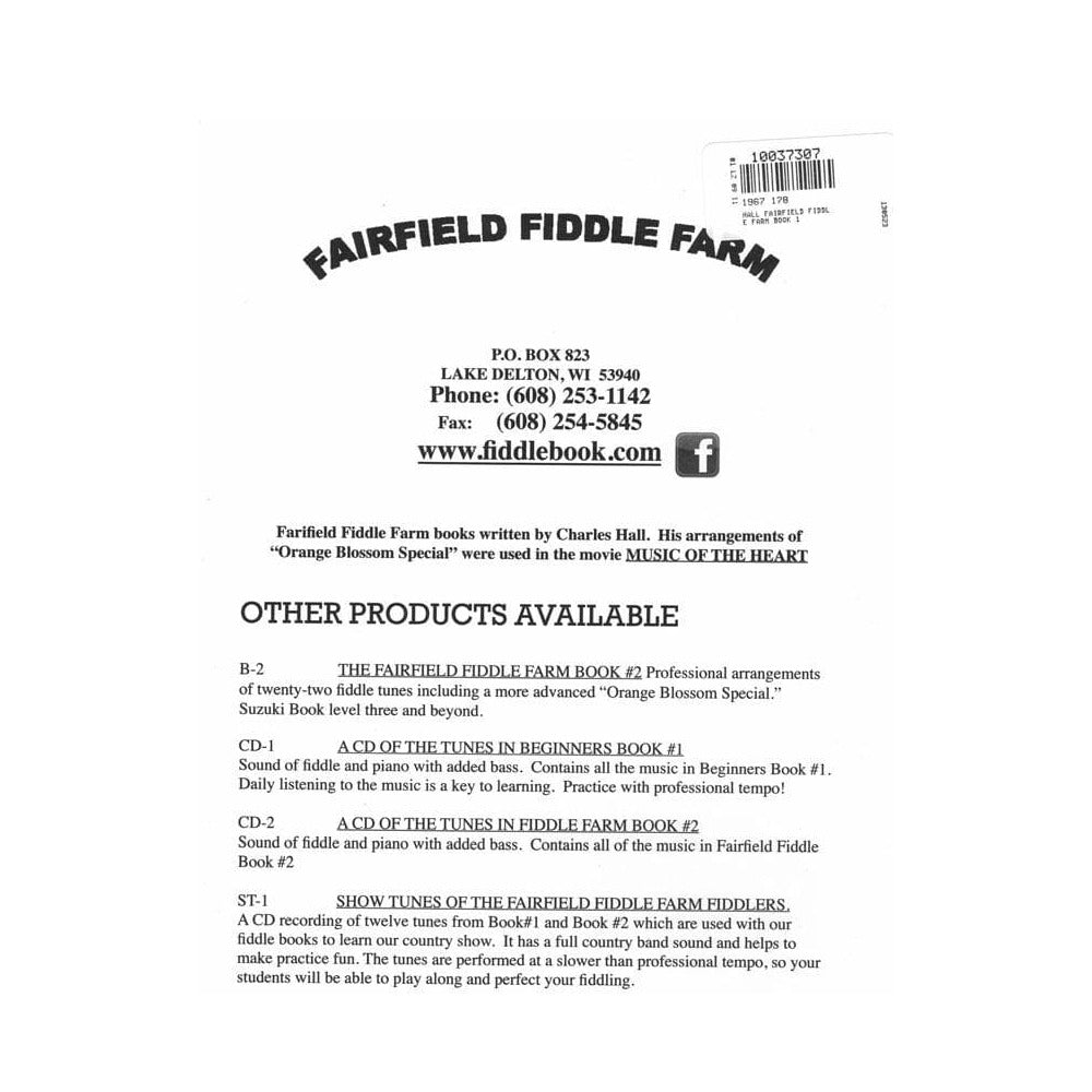Hall, Charles A - The Fairfield Fiddle Farm: Fiddle Book 1 - Violin and Piano - Fairfield Fiddle Farm Publishing