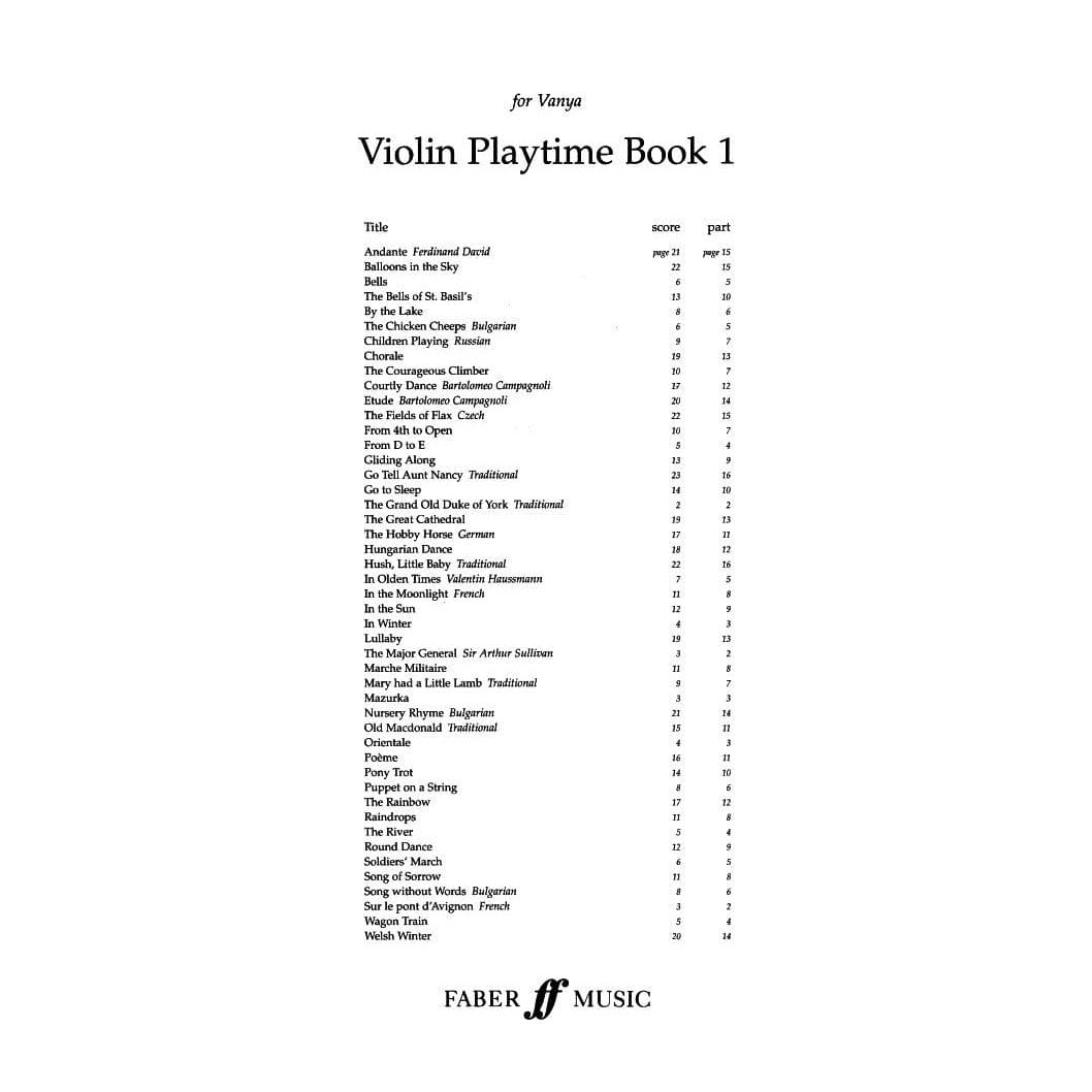 DeKeyser, Paul - Violin Playtime Book 1 - Violin and Piano - Faber Music Edition