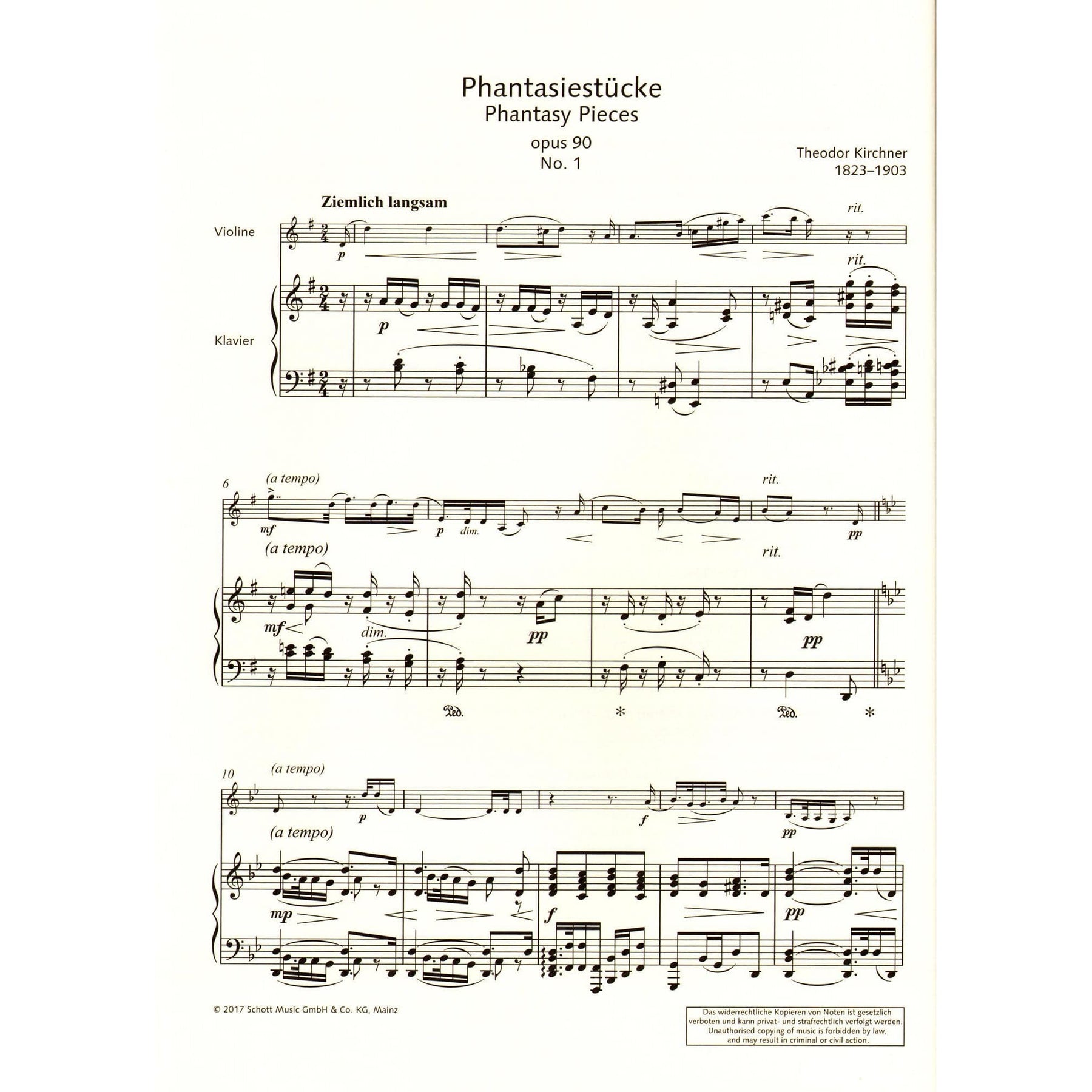 25 Romantic Miniatures - for Violin and Piano - edited by Wolfgang Birtel - Schott