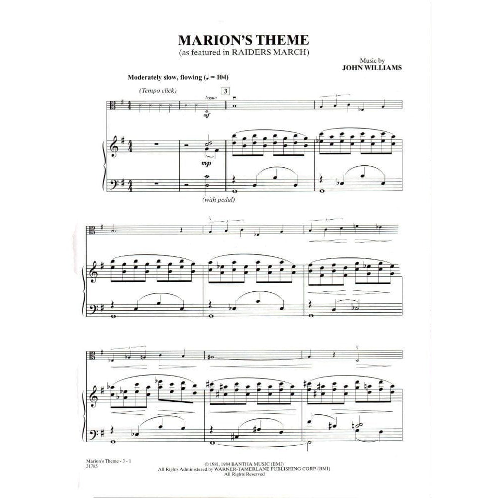 Williams, John - Indiana Jones: Kingdom of the Crystal Skull - Viola solo - Book/CD set - Alfred Music Publishing