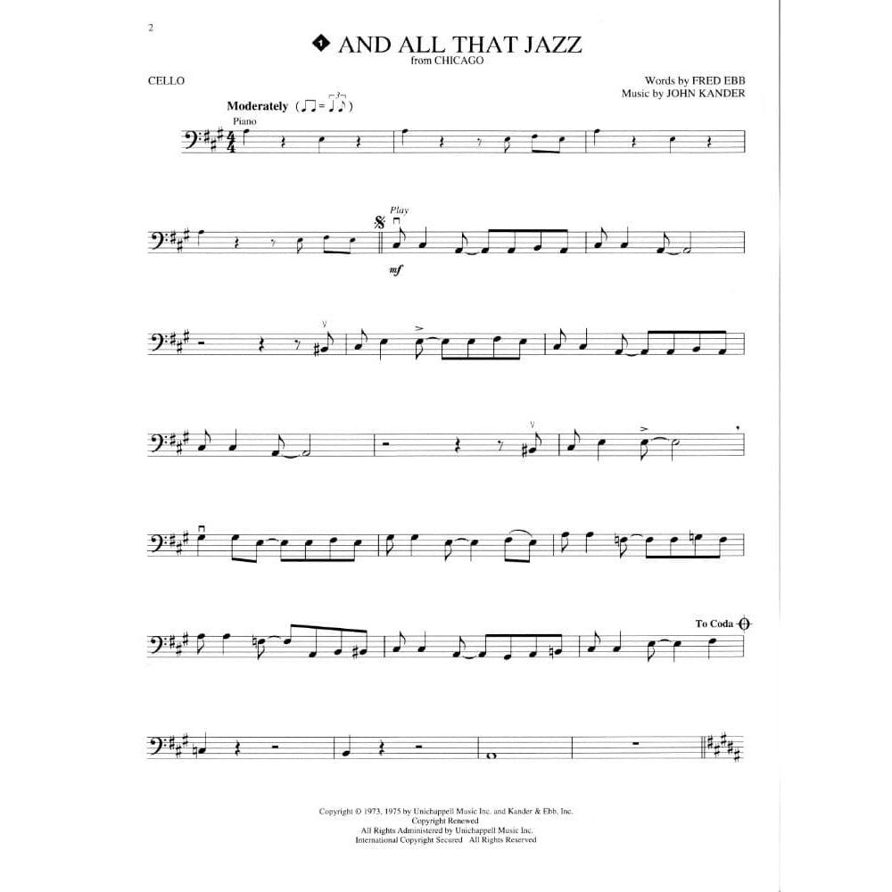 Movie Music: Solo Arrangements of 15 Favorite Songs with CD Accompaniment - Cello - Book/CD set - Hal Leonard Publication