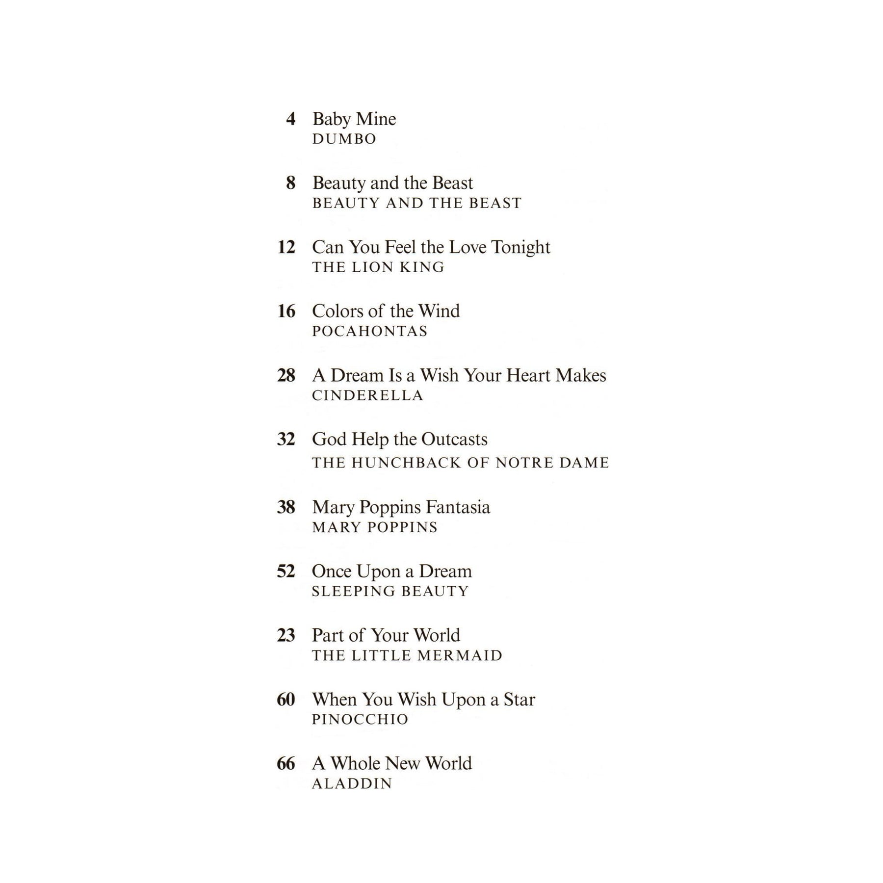 Disney Songs - for Solo Violin & Piano - 11 Arrangements - Hal Leonard Publications