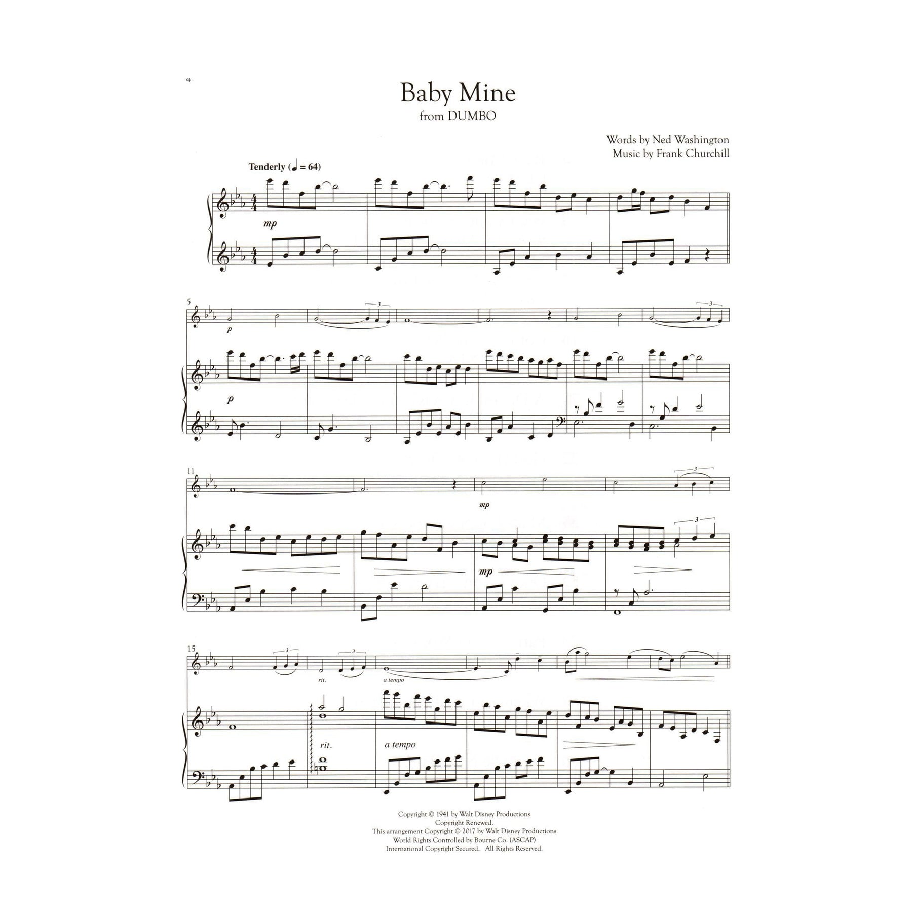 Disney Songs - for Solo Violin & Piano - 11 Arrangements - Hal Leonard Publications
