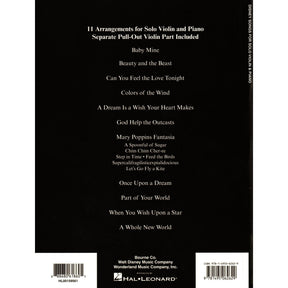 Disney Songs - for Solo Violin & Piano - 11 Arrangements - Hal Leonard Publications