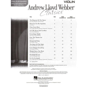 Andrew Lloyd Webber Classics for Violin with CD Accompaniment - Hal Leonard Edition