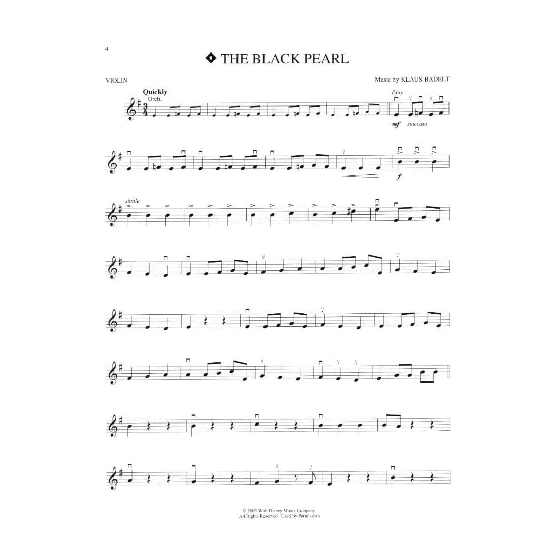 Pirates of the Caribbean Violin Book Published by Hal Leonard