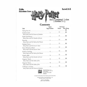 Selections from Harry Potter: Instrumental Solos (Movies 1-5) - Cello and Piano - Alfred Music Publishing