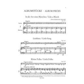Kabalevsky, Dmitri - Album Pieces for Violin and Piano - Sikorski
