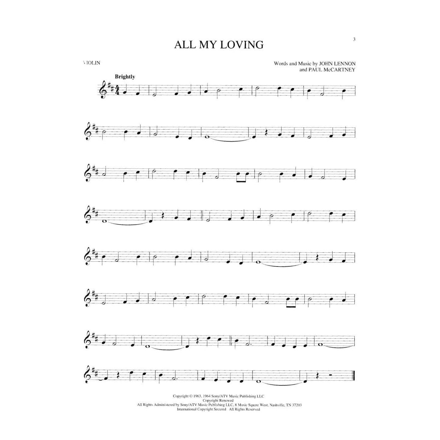 The Best of the Beatles: 89 Songs - Violin solo - Hal Leonard Publication