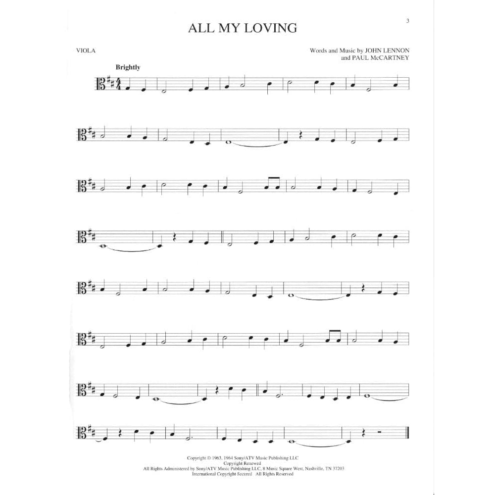 The Best of the Beatles: 89 Songs - Viola solo - Hal Leonard Publication
