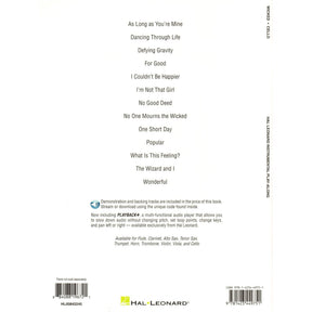 Wicked - 13 Songs from the Musical - for Cello with Audio Accompaniment - Hal Leonard Instrumental Play-Along