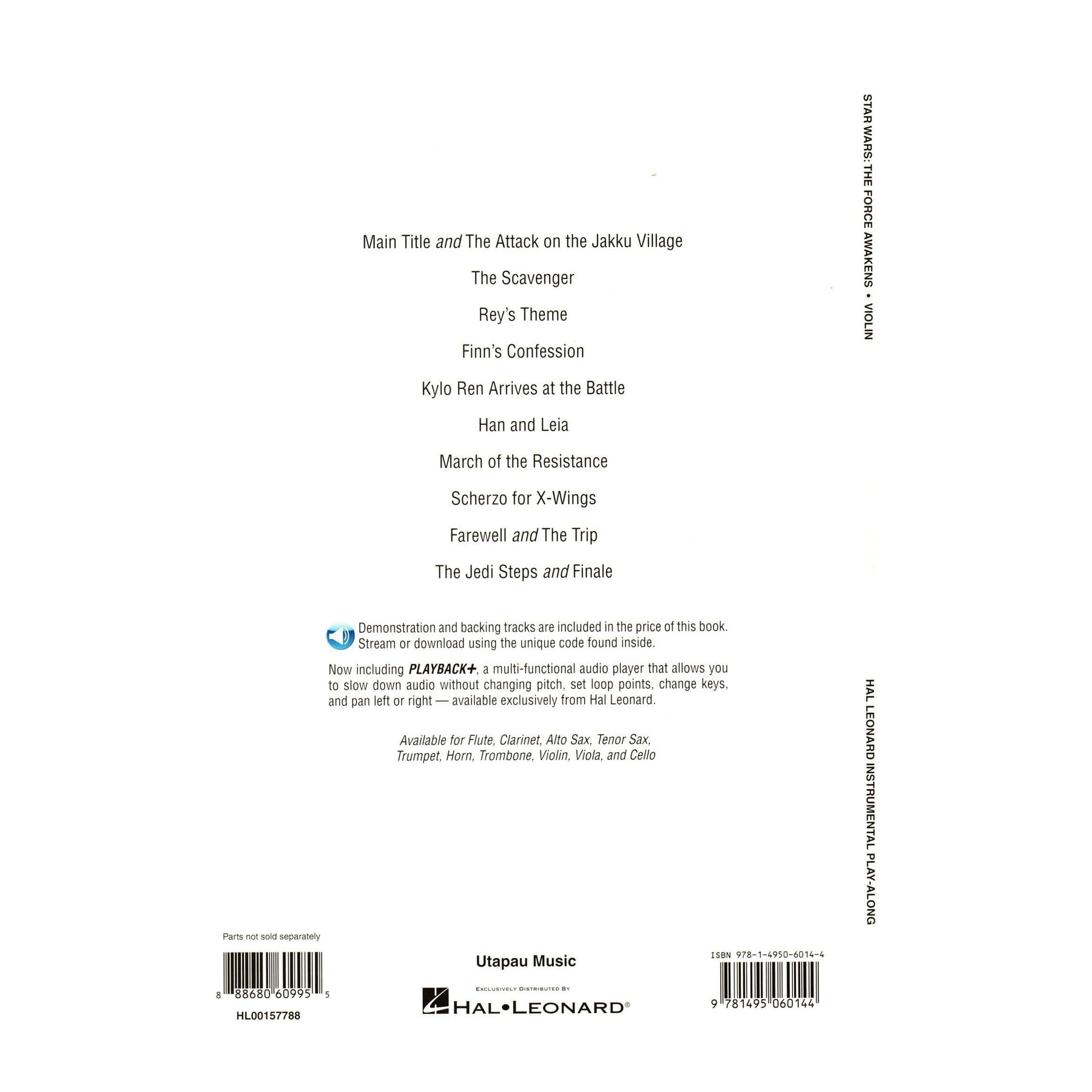 Star Wars: The Force Awakens - for Violin - with Audio Accompaniment - Hal Leonard