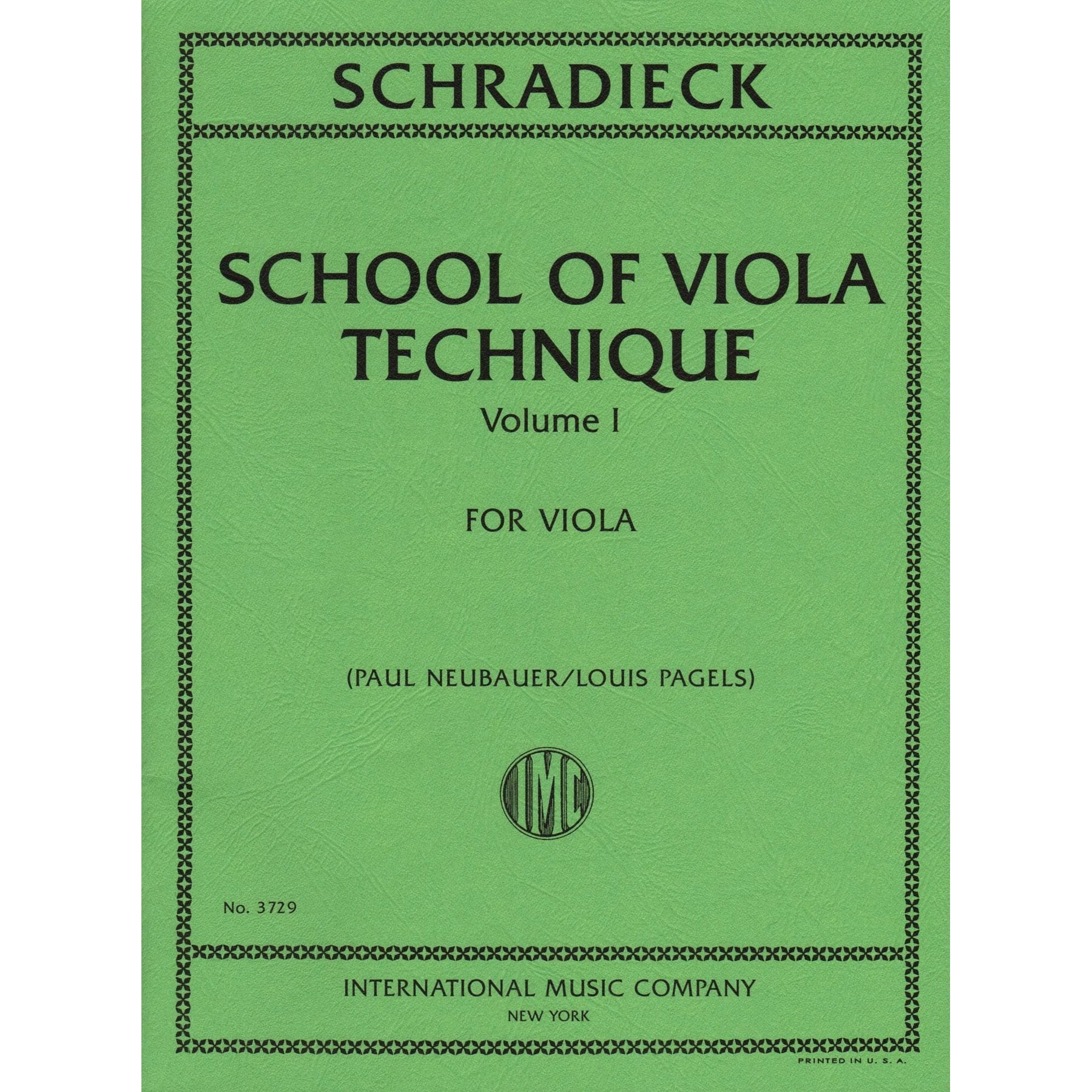 Schradieck, Henry - School of Viola Technique - Volume 1 - for Viola - Edited by Neubauer/Pagels - International
