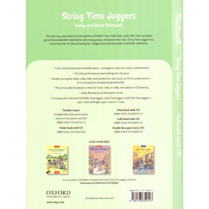 Blackwell, Kathy and David  - String Time Joggers: 14 Pieces for Flexible Ensemble - Viola and Piano - Book/CD set - Oxford UP