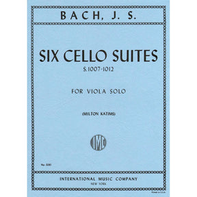 Bach, JS - 6 Cello Suites, BWV 1007-1012 - Viola solo - arranged by Milton Katims - International Music Company