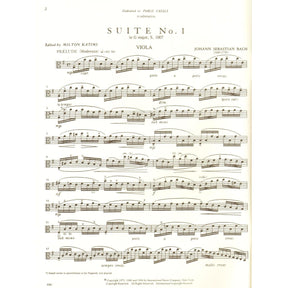 Bach, JS - 6 Cello Suites, BWV 1007-1012 - Viola solo - arranged by Milton Katims - International Music Company