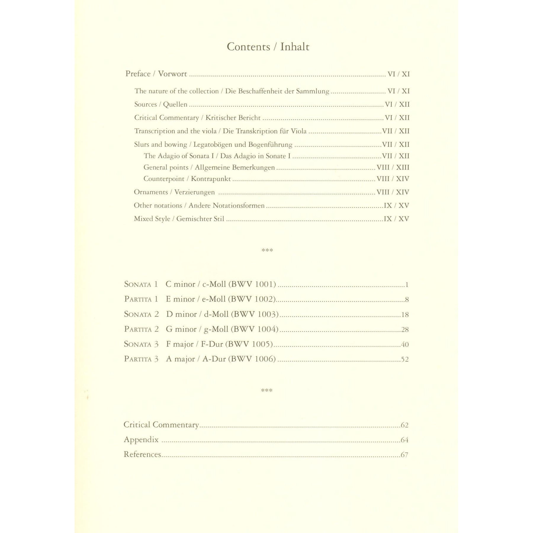 Bach, JS - 6 Sonatas and Partitas, BWV 1001-1006 - Solo Viola - edited by Simon Rowland-Jones - Edition Peters