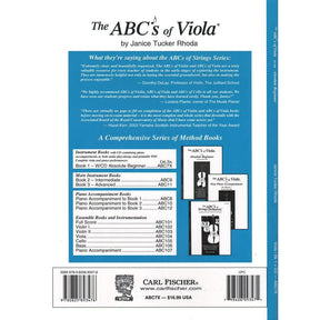 Rhoda, Janice Tucker - ABCs of Viola for the Absolute Beginner - Book 1 - Carl Fischer