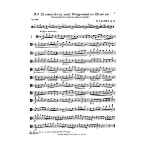Kayser, Heinrich Ernst - 36 Elementary and Progressive Studies, Op 20 - Viola - Carl Fischer Edition