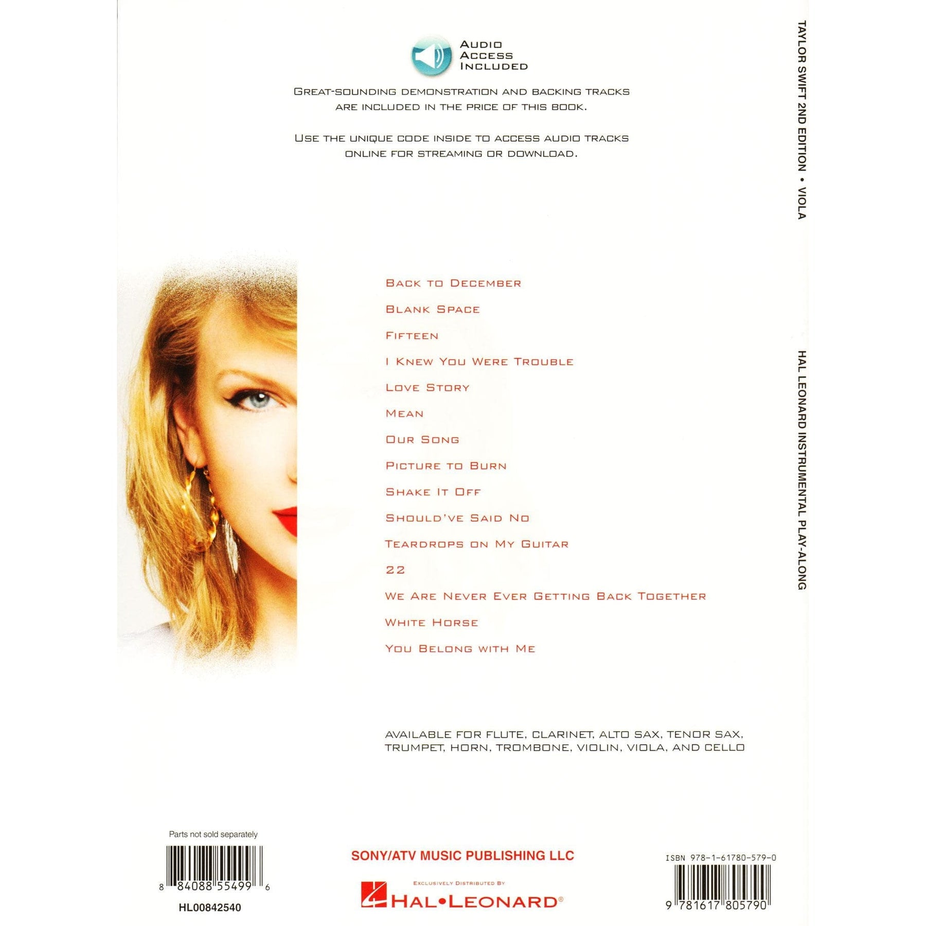Taylor Swift Instrumental Play-Along - 2nd Edition - for Viola with Audio Accompaniment - Hal Leonard