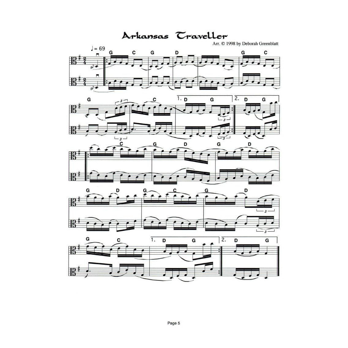 Greenblatt, Deborah - The Viola Fiddling Tune Book - Greenblatt & Seay Publications