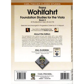 Wohlfahrt, Franz - Foundation Studies for the Viola, Book 2: 42 Studies (from Opp 45 and 74) - edited by Rachel Barton Pine - Carl Fischer