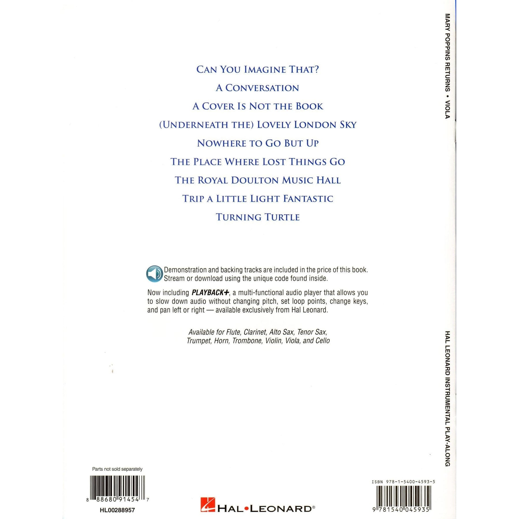 Mary Poppins Returns - for Viola with Audio Accompaniment - Hal Leonard Instrumental Play-Along