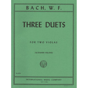 WF Bach - Three Duets for Two Violas - edited by Joachim Altemark and Joseph Vieland - International Music Company