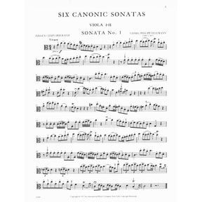 Telemann, Georg Philipp - Six Canonic Sonatas TWV 40:118-123 For Two Violas Published by International Music Company