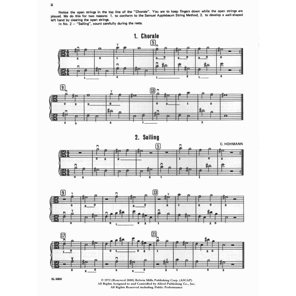 Applebaum, Samuel - Chamber Music For Two String Instruments - Book 1 for Viola - Belwin/Mills Publication