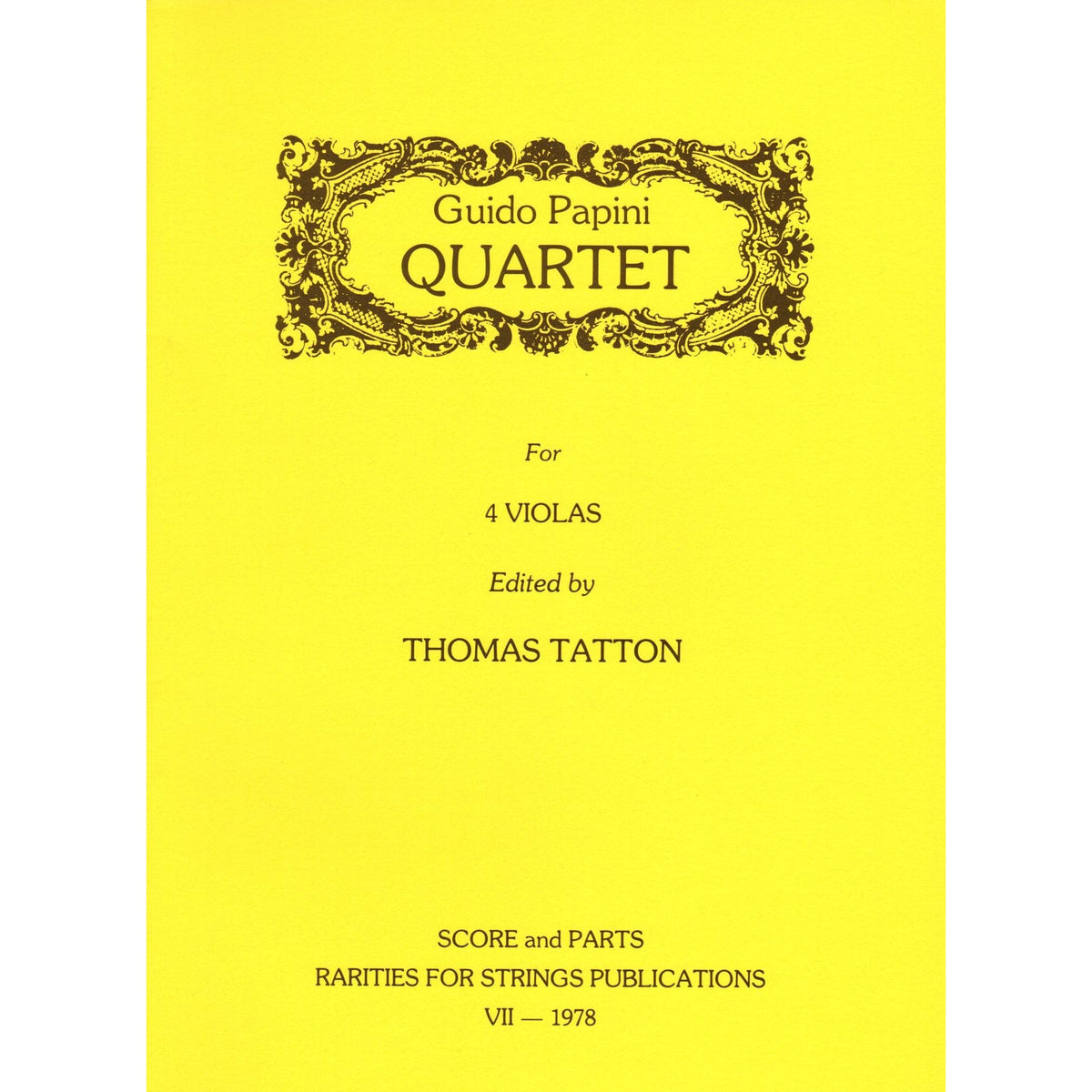 Papini, Guido - Quartet For Four Violas Score and Parts