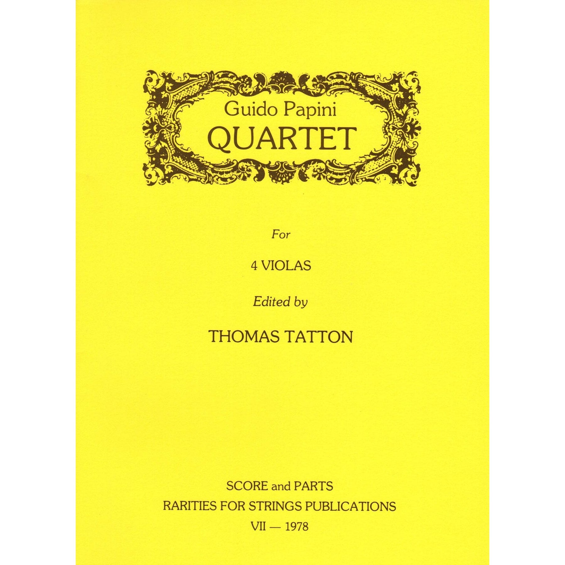 Papini, Guido - Quartet For Four Violas Score and Parts